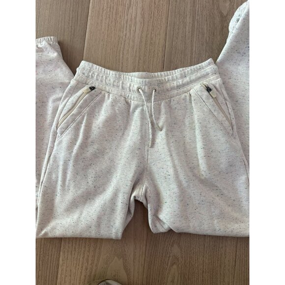 Athleta Girl M/8-10 White Speckled Jogger Sweatpants With Elastic Waist & Drawst - Picture 4 of 4